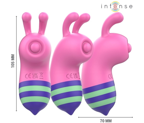 INTENSE Willie Bee-Shaped Pulsating Tongue Device, Pink-Green, USB, IPX7