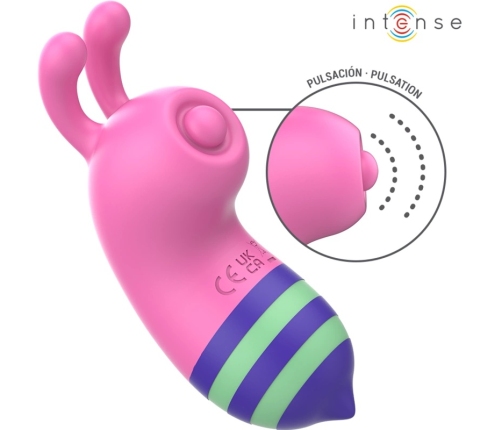 INTENSE Willie Bee-Shaped Pulsating Tongue Device, Pink-Green, USB, IPX7
