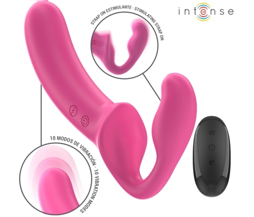 INTENSE AMY Dual Action Vibrating Device 20 cm Pink with Remote Control