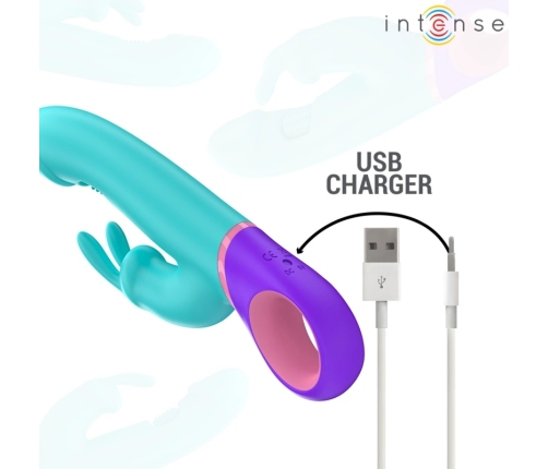 INTENSE Monica Blue Dual-Action Vibrator with Rotating Stimulation, 22.5cm