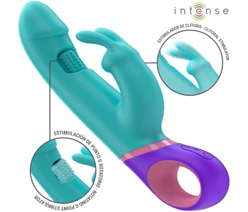 INTENSE Monica Blue Dual-Action Vibrator with Rotating Stimulation, 22.5cm