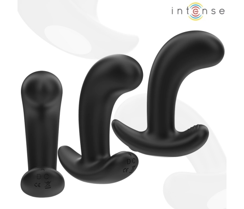 INTENSE Chandler Black 10-Mode Vibrating Anal Device with Remote, 9cm