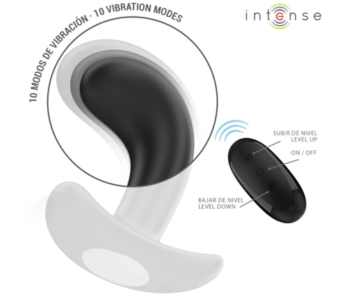 INTENSE Chandler Black 10-Mode Vibrating Anal Device with Remote, 9cm