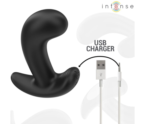 INTENSE Chandler Black 10-Mode Vibrating Anal Device with Remote, 9cm