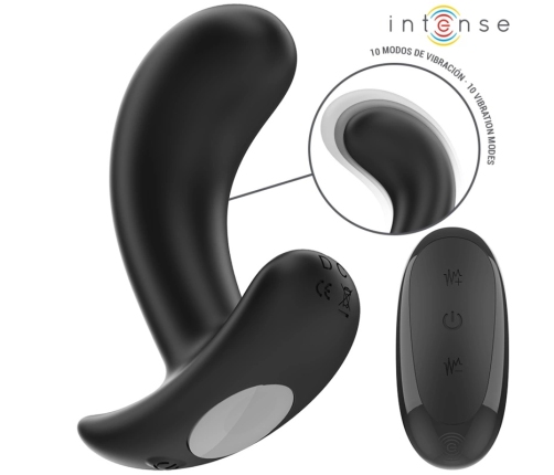 INTENSE Chandler Black 10-Mode Vibrating Anal Device with Remote, 9cm