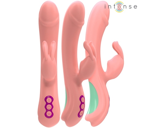 Intense Rachel Pink Dual Action Vibrator 5 Modes Medical Silicone 23cm