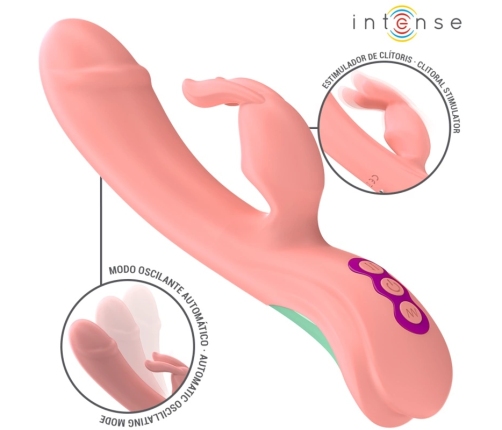 Intense Rachel Pink Dual Action Vibrator 5 Modes Medical Silicone 23cm