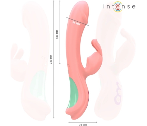 Intense Rachel Pink Dual Action Vibrator 5 Modes Medical Silicone 23cm