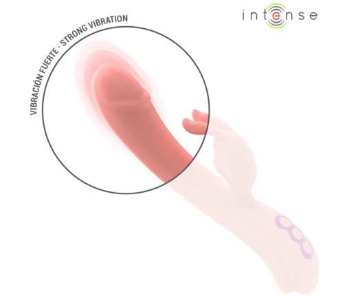 Intense Rachel Pink Dual Action Vibrator 5 Modes Medical Silicone 23cm