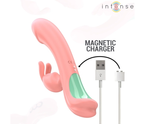 Intense Rachel Pink Dual Action Vibrator 5 Modes Medical Silicone 23cm