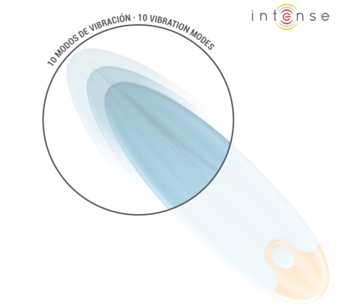 INTENSE Mike Vibrating Bullet Blue 10-Mode Compact Silicone 11cm