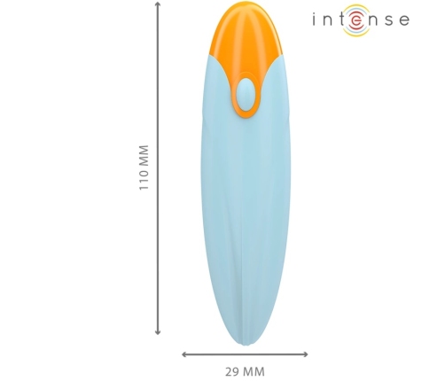 INTENSE Mike Vibrating Bullet Blue 10-Mode Compact Silicone 11cm