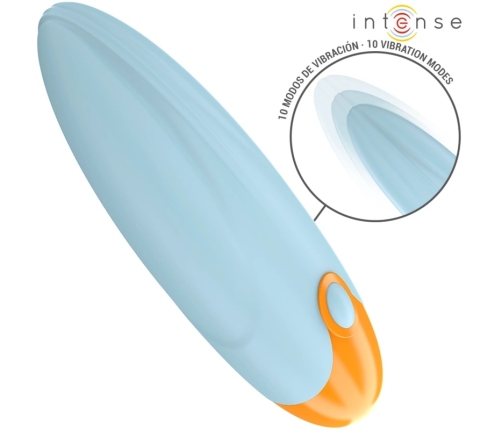 INTENSE Mike Vibrating Bullet Blue 10-Mode Compact Silicone 11cm