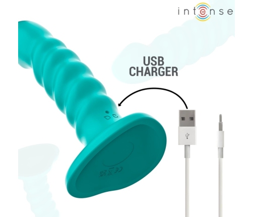 INTENSE Buffy Spiral Blue Mini Vibrating Device with Remote, 10 Modes, S Size