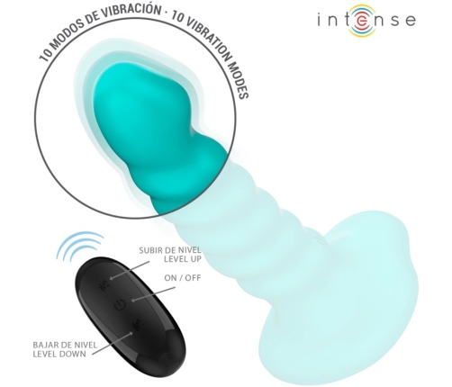 INTENSE Buffy Spiral Blue Mini Vibrating Device with Remote, 10 Modes, S Size