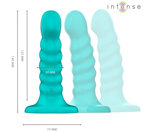 INTENSE Buffy Spiral Blue Mini Vibrating Device with Remote, 10 Modes, S Size