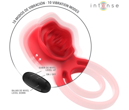 INTENSE GAIL Intimate Stimulator Rose Shape 10 Modes Red Remote Control
