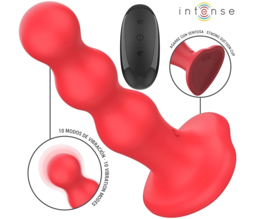 INTENSE Cody Red Wireless Vibrating Device with Suction Cup Silicone