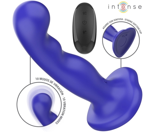 INTENSE Shorty Blue Remote-Controlled Vibrator with Suction Cup 16cm
