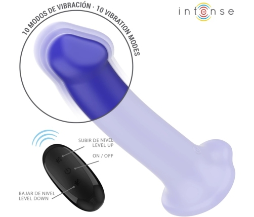 INTENSE Victoria Dark Blue 10-Mode Silicone Intimate Device with Remote Control