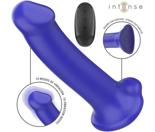 INTENSE Victoria Dark Blue 10-Mode Silicone Intimate Device with Remote Control