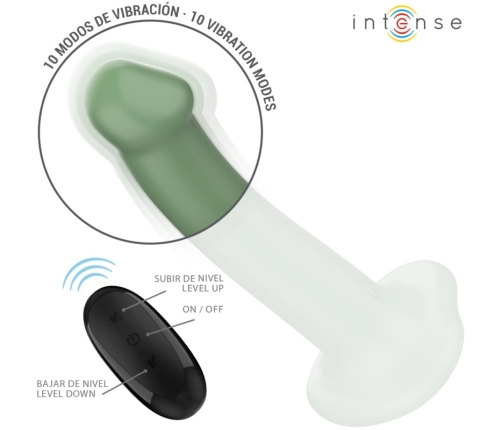 Intense Becca Green Vibrator 10 Modes with Suction Cup & Remote, 17.5cm