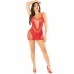 Leg Avenue Mesh Mini Dress Red - Adjustable Strap Bodycon Design