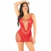 Leg Avenue Mesh Mini Dress Red - Adjustable Strap Bodycon Design
