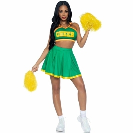 Leg Avenue Cheerleader Costume Green S/M - Sporty Festive Set