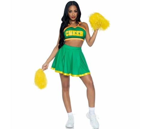 Leg Avenue Cheerleader Costume Green S/M - Sporty Festive Set