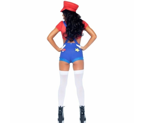 Leg Avenue Costume Mario Bros Red/Blue S - Playful Crop Top & Shorts Set