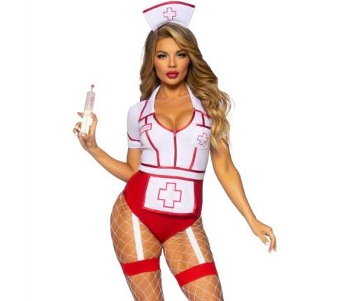 Leg Avenue Nurse Costume Red/White M - Strapless Bodysuit & Accessories