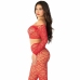 Leg Avenue Red Crop Top & Stockings Set One Size - Vibrant Stretch Fit