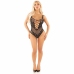 Leg Avenue Diamond Fishnet Bodysuit Black - Seamless, One Size, Rhinestone Detail