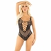 Leg Avenue Diamond Fishnet Bodysuit Black - Seamless, One Size, Rhinestone Detail