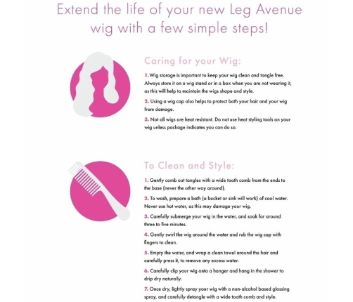 Leg Avenue Long Straight Black Wig with Fringe - Adjustable Fit