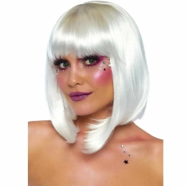 Leg Avenue White Glow in the Dark Long Bob Wig - Phosphorescent Effect