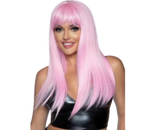 Leg Avenue Long Straight Bang Wig Pink - Adjustable Fashion Model