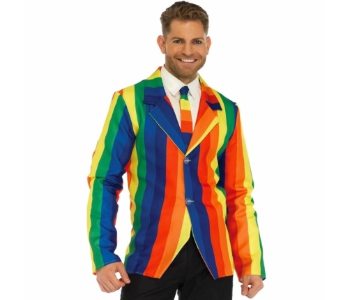 Leg Avenue Rainbow Blazer & Tie Set S - Colorful Carnival Style