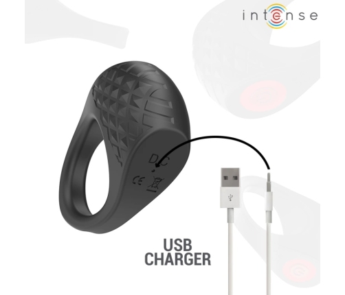 INTENSE Clover Black Vibrating Ring with Remote, 10 Modes, Rechargeable