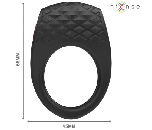 INTENSE Clover Black Vibrating Ring with Remote, 10 Modes, Rechargeable