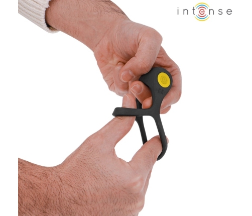 INTENSE Alex Black Dual Vibrating Ring with 10 Modes & Remote Control