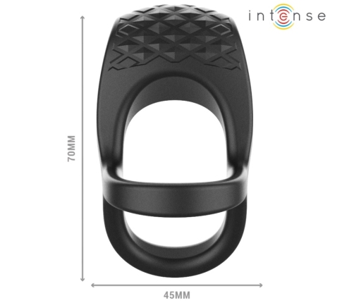 INTENSE Alex Black Dual Vibrating Ring with 10 Modes & Remote Control