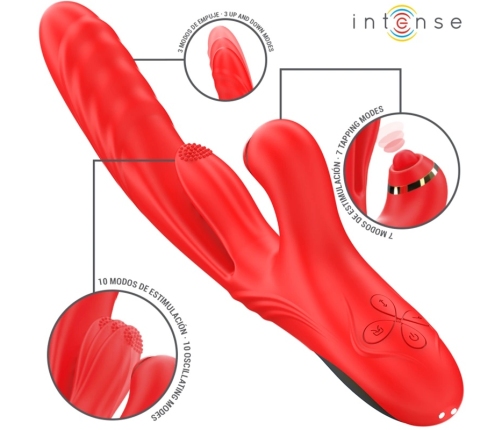 INTENSE Rosalia Red 3-in-1 Multifunctional Stimulation Device Waterproof