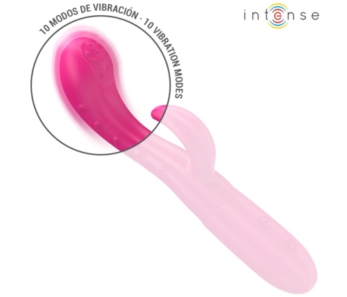 INTENSE Amara Pink Vibrating Device with Stimulating Tongue, 10 Modes