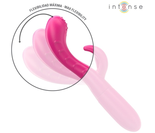 INTENSE Amara Pink Vibrating Device with Stimulating Tongue, 10 Modes