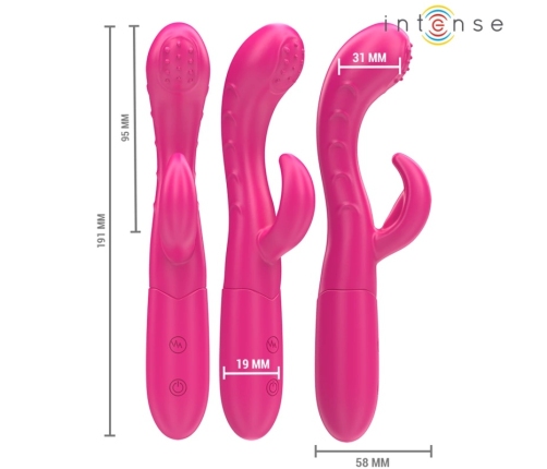 INTENSE Amara Pink Vibrating Device with Stimulating Tongue, 10 Modes