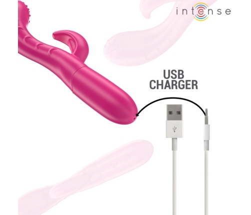 INTENSE Amara Pink Vibrating Device with Stimulating Tongue, 10 Modes