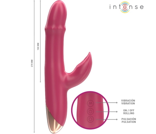 INTENSE Chloe 3-in-1 Multifunction Red Intimate Wellness Device Silicone