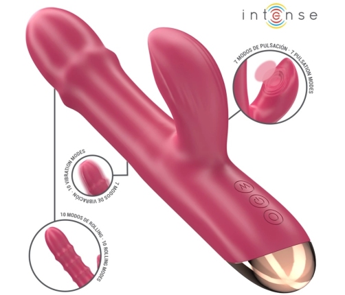 INTENSE Chloe 3-in-1 Multifunction Red Intimate Wellness Device Silicone